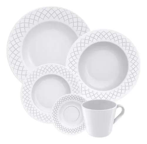 Aparelho De Jantar Ingrid Em Porcelana 20 Peas Cor Branco Tramontina